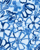 Kid 1- Piece Floral Long-Sleeve Rashguard Swimsuit - Blue, image 3 of 4 slides