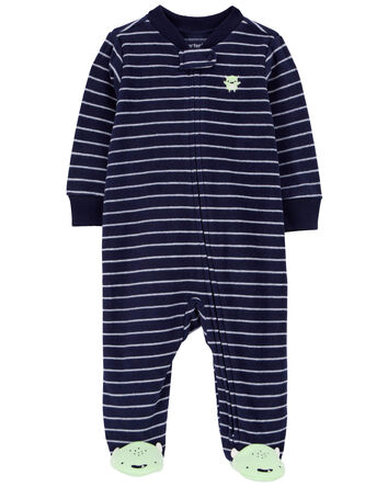 Baby Monster Fleece Zip-Up Footie Sleep & Play Pajamas, 