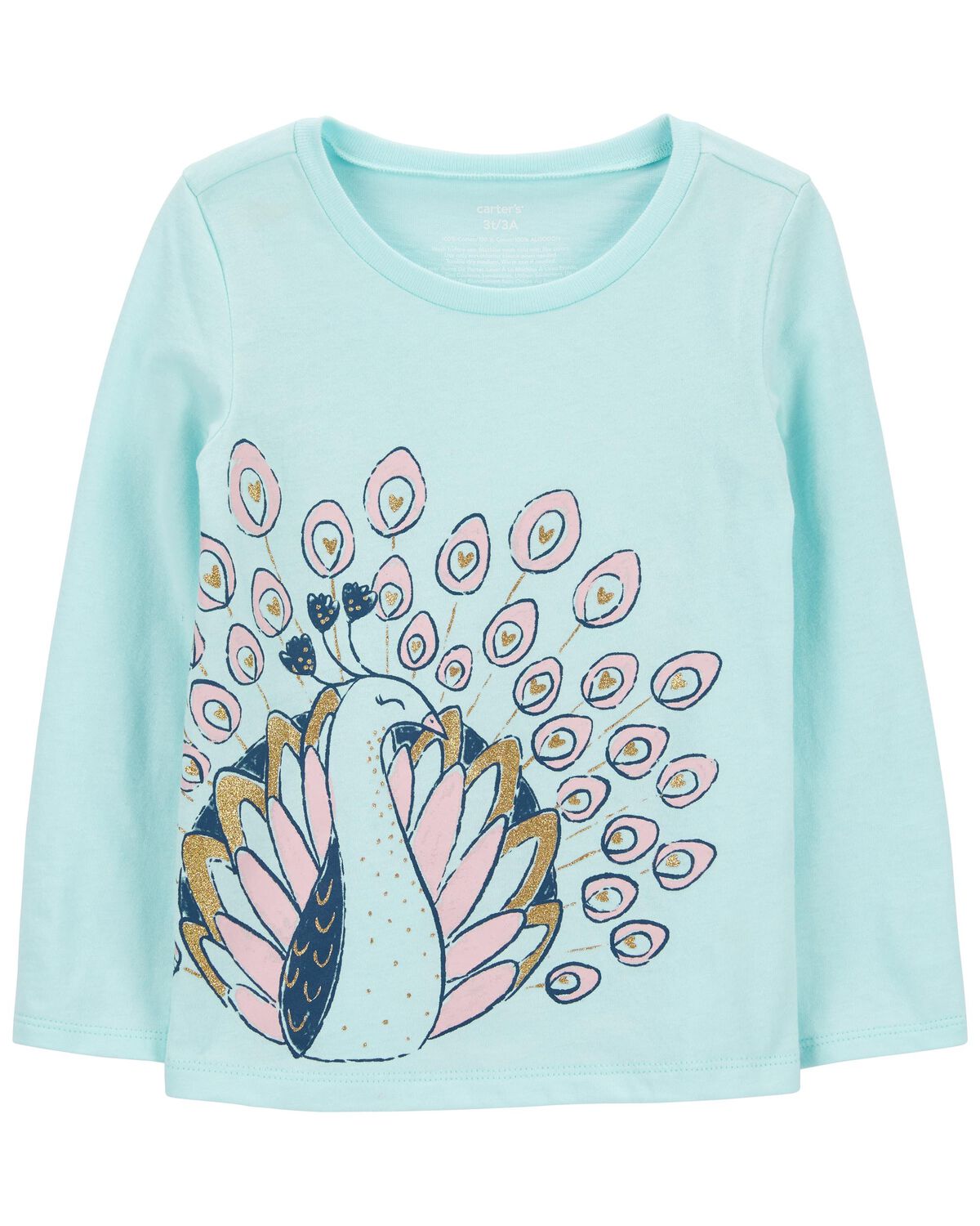 Blue Toddler Peacock Graphic Tee | carters.com