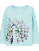 Blue - Toddler Peacock Graphic Tee