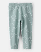 Baby Girl Cotton Heart Stretch Leggings - Green, image 2 of 4 slides