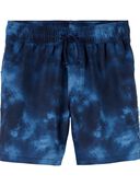 Blue Cloud Dye - Kid Active Drawstring Shorts in Moisture Wicking Fabric