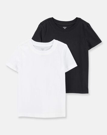 Boys 2-Pack Short-Sleeve Undershirts - Black/White, 