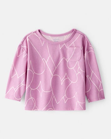 Baby Girl Heart Long-Sleeve Top - Purple, 