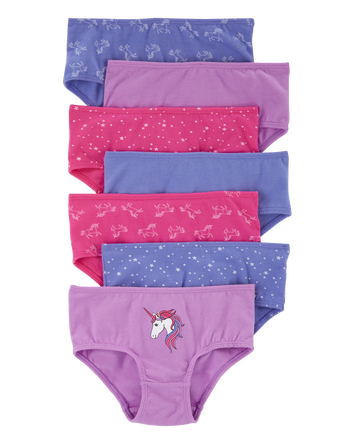 Kid 7-Pack Unicorn Brief Stretch Cotton Undies, 