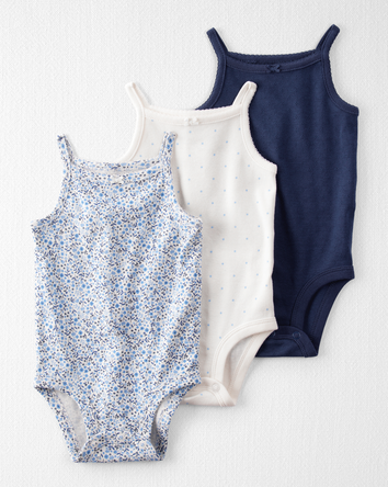 Baby 3-Pack Organic Cotton Rib Bodysuits, 