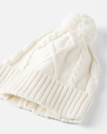 Baby Organic Cotton Cable Knit Hat, 