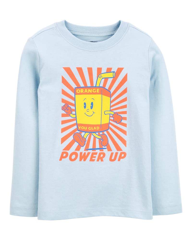 Toddler Power Up Long-Sleeve Graphic Tee - Blue, image 1 of 3 slides