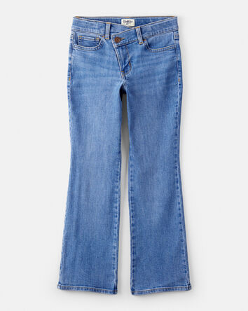 Girls Denim Flare Crossover Jeans - Blue, 