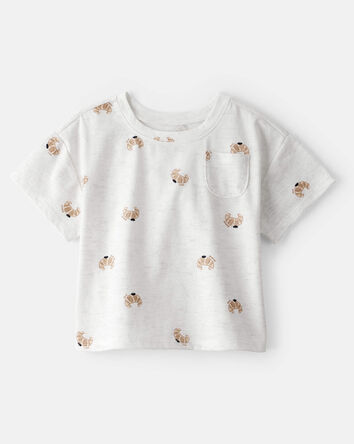 Baby Girl Pastry-Print Short-Sleeve Pocket Tee - Heather Grey, 