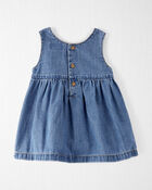 Baby Organic Cotton Chambray Pocket Dress, image 2 of 6 slides