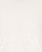 Toddler French Terry Eyelet Hoodie - Cream, image 2 of 3 slides