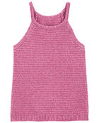 Baby 2-Piece Halter Neck Crochet Sweater Tank & Denim Shorts Set, image 3 of 5 slides