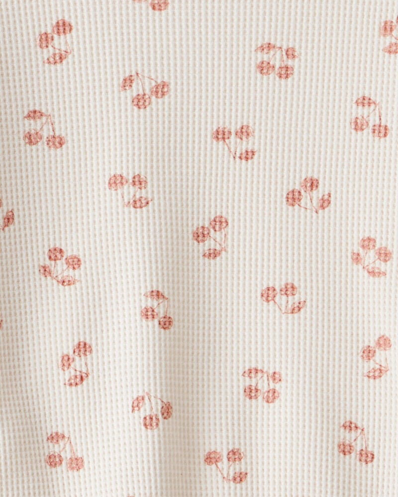 Toddler Girl 2-Piece Cherry Fruit Print Long-Sleeve Tee & Pant Set - Ivory, image 3 of 4 slides