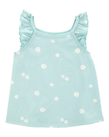 Toddler 2-Piece Seashell Tank & Bike Shorts Set - Turquoise
, 