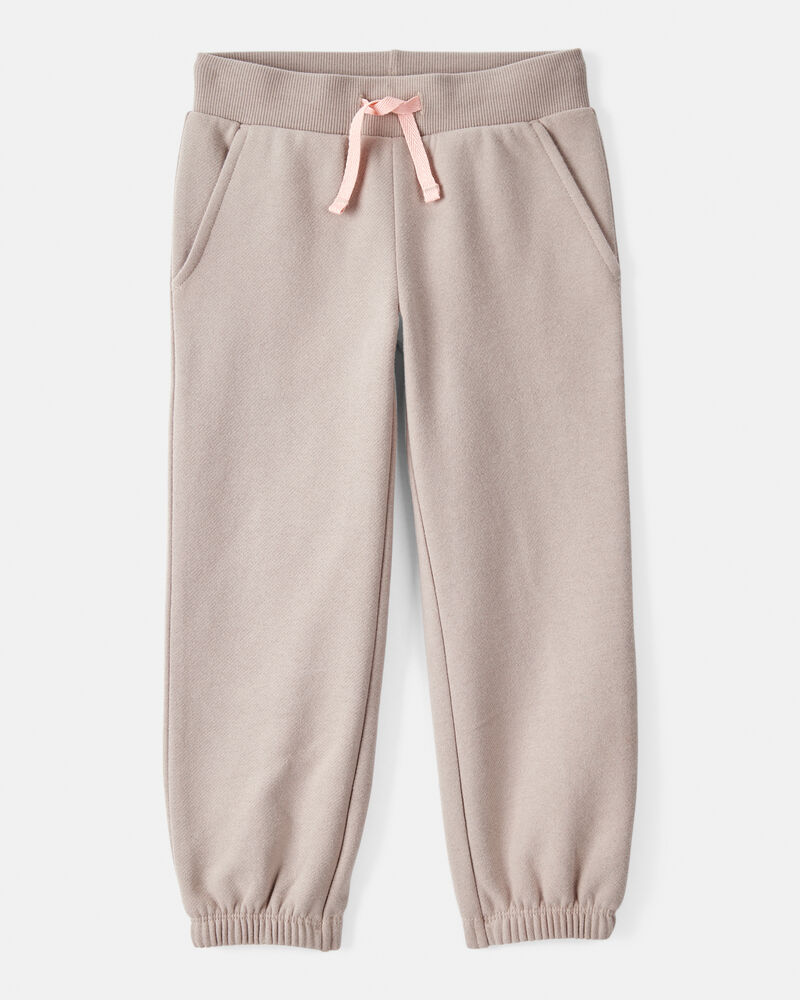 Toddler Girl Cotton Joggers - Brown, image 1 of 4 slides