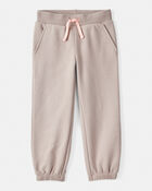 Toddler Girl Cotton Joggers - Brown, image 1 of 4 slides