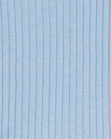 Toddler Solid Ribbed Cotton Blend 2-Piece Pajamas - Blue, 