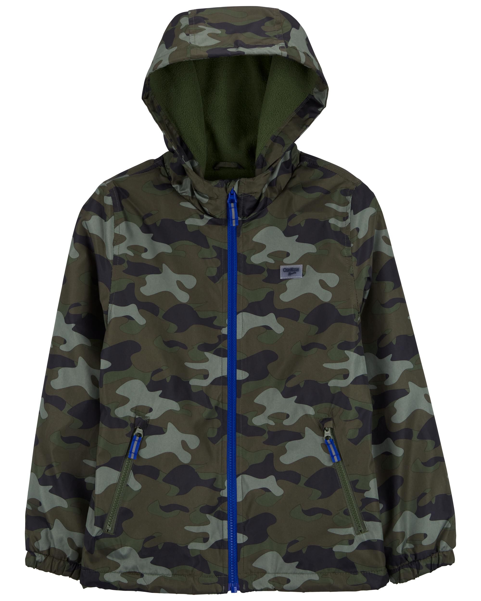 Kid Camo Print Fleece Lined Jacket