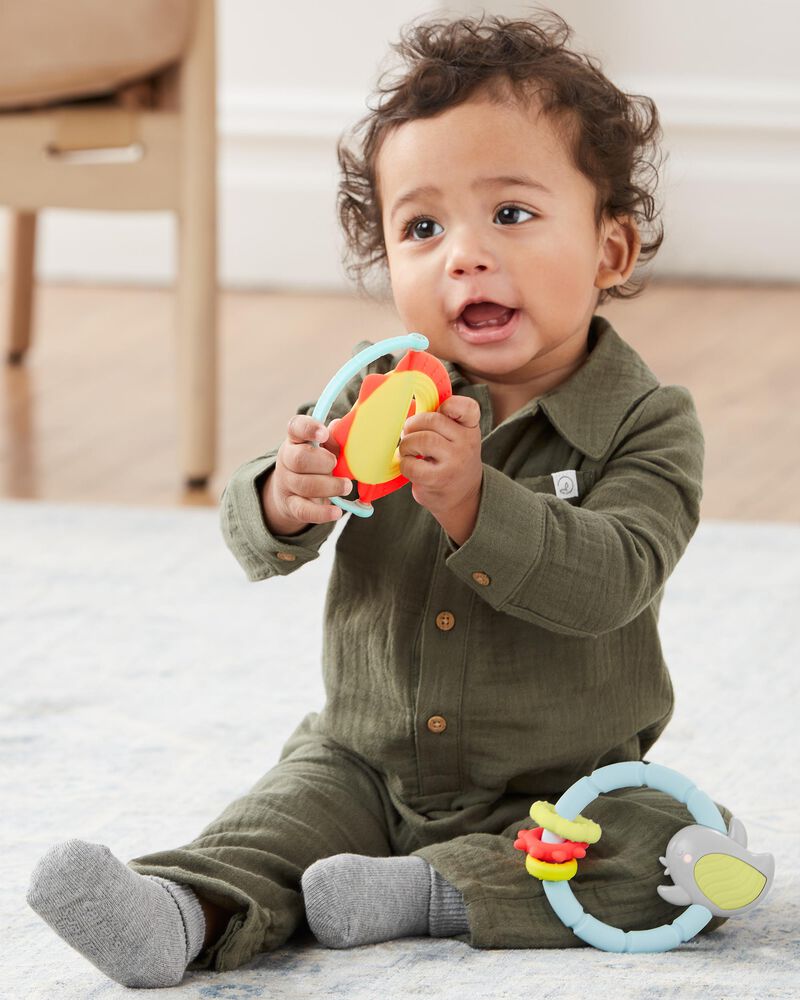 Silver Lining Cloud Teethe & Play Toy - Sun, image 7 of 7 slides