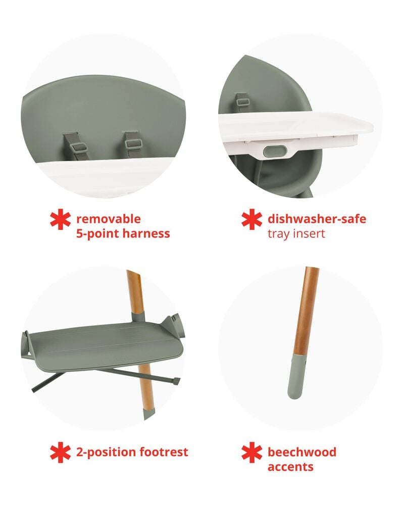 EON 4-in-1 High Chair - Thyme Green, image 3 of 4 slides