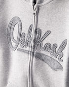 Boys OshKosh Fleece Logo Zip Jacket - Grey, image 2 of 4 slides