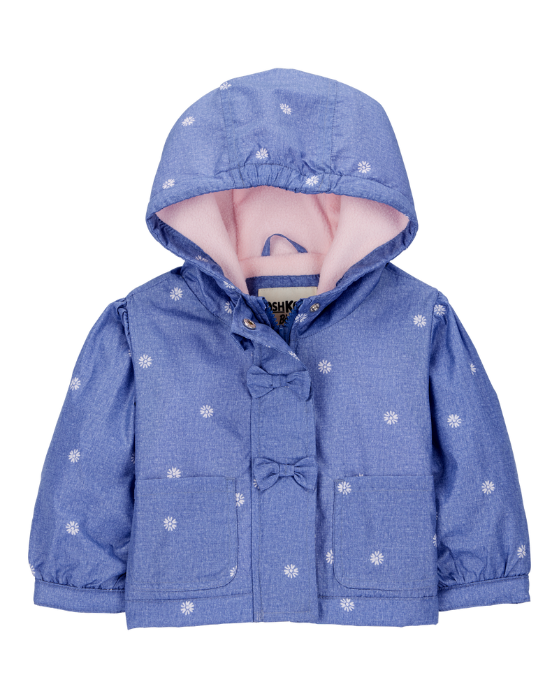 Baby Girl Daisy-Print Chambray Jacket - Blue, image 1 of 3 slides