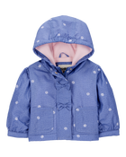 Baby Girl Daisy-Print Chambray Jacket - Blue, image 1 of 3 slides