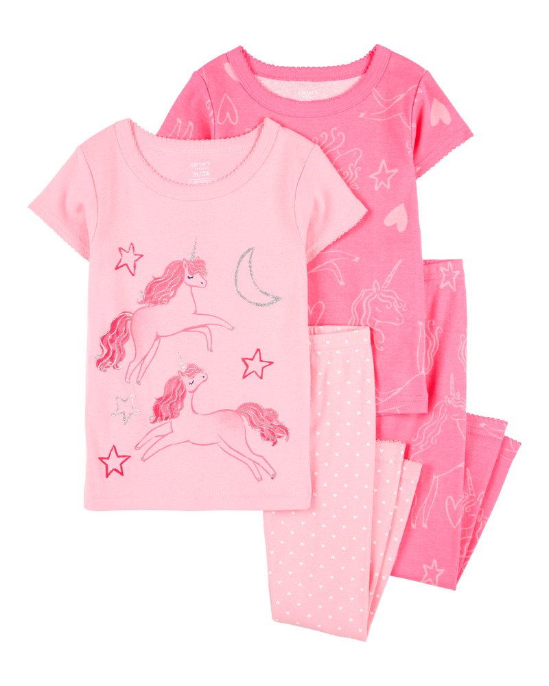 Baby 4-Piece Unicorn Cotton Pajamas, image 1 of 4 slides