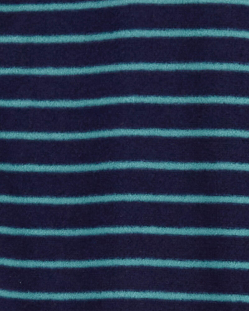 Kid 1-Piece Striped Fleece Footie Pajamas, image 2 of 3 slides