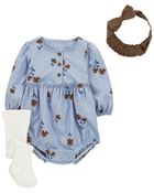 Baby 3-Piece Bubble Suit & Yarn Tights Set , image 1 of 3 slides