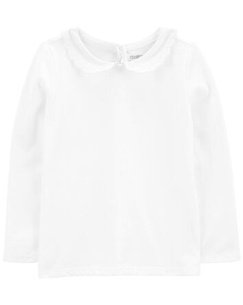 Toddler Scalloped Peter Pan Embroidered Top, 