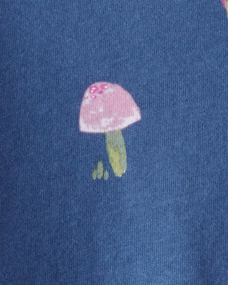 Baby Girl Floral Cotton Long-Sleeve Top - Blue, image 3 of 4 slides