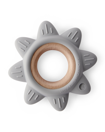 Little Planet Silicone &  Wood Teether - Grey, 