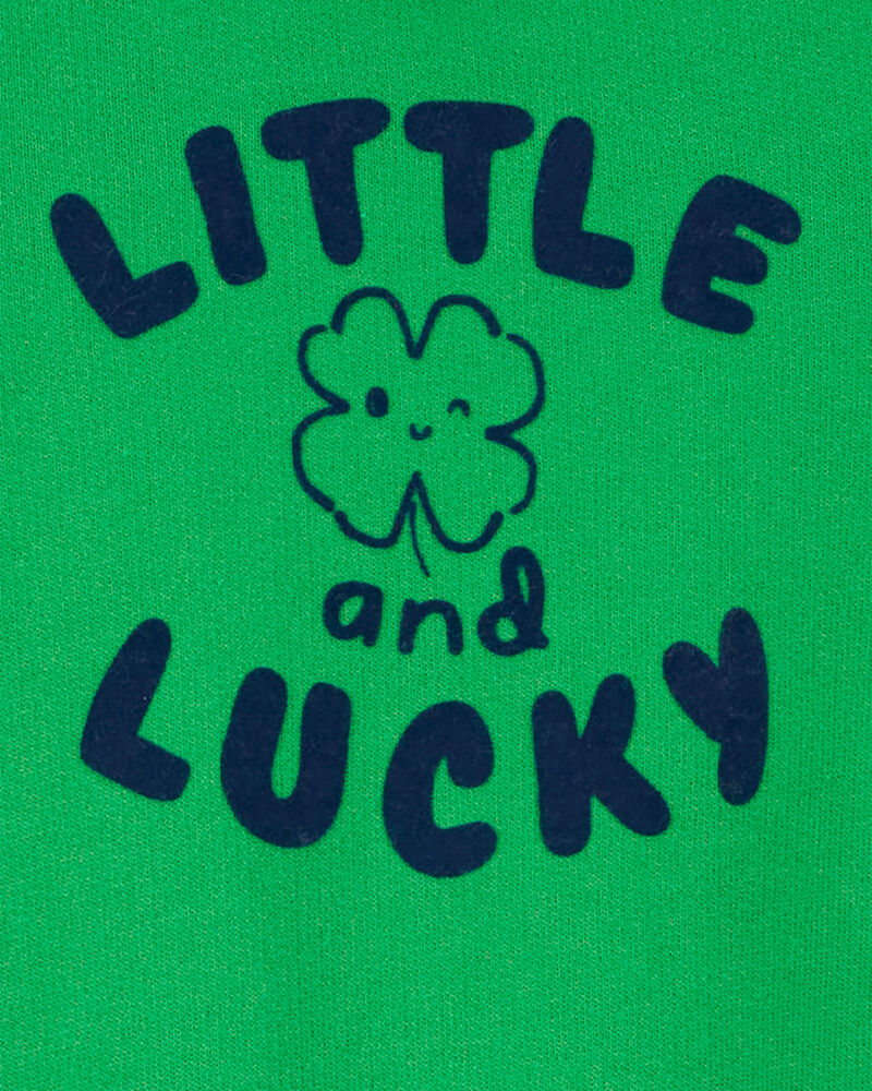 Baby French Terry Long-Sleeve Jumpsuit - Green, image 2 of 3 slides
