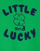 Baby French Terry Long-Sleeve Jumpsuit - Green, image 2 of 3 slides