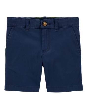 Toddler Blue Flat-Front Shorts, 