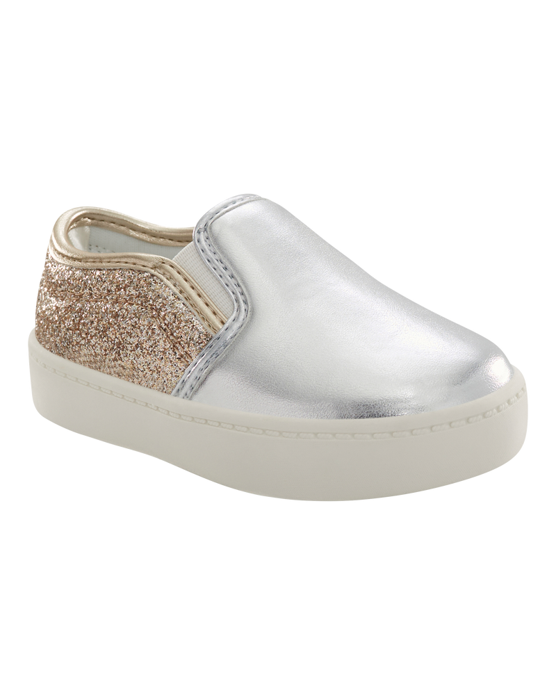 Toddler Metallic Slip-On Casual Shoes, image 1 of 7 slides