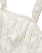 Kid 2-Piece Ruched Textured Tank & Pull-On Smocked Shorts Set -  Cream, image 4 of 6 slides