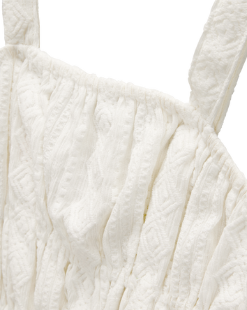 Kid Ruched Textured Tank - Cream, 