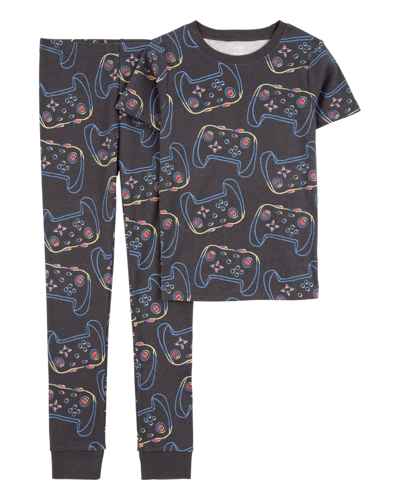 Boys 2-Piece Video Game 100% Snug Fit Cotton Pajamas - Black, image 1 of 3 slides
