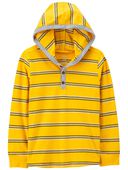 Yellow - Kid Striped Hooded Henley