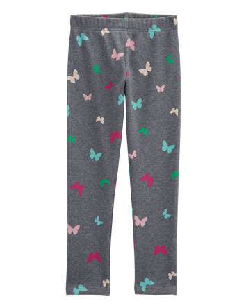 Kid Butterfly Cozy Fleece Leggings, 