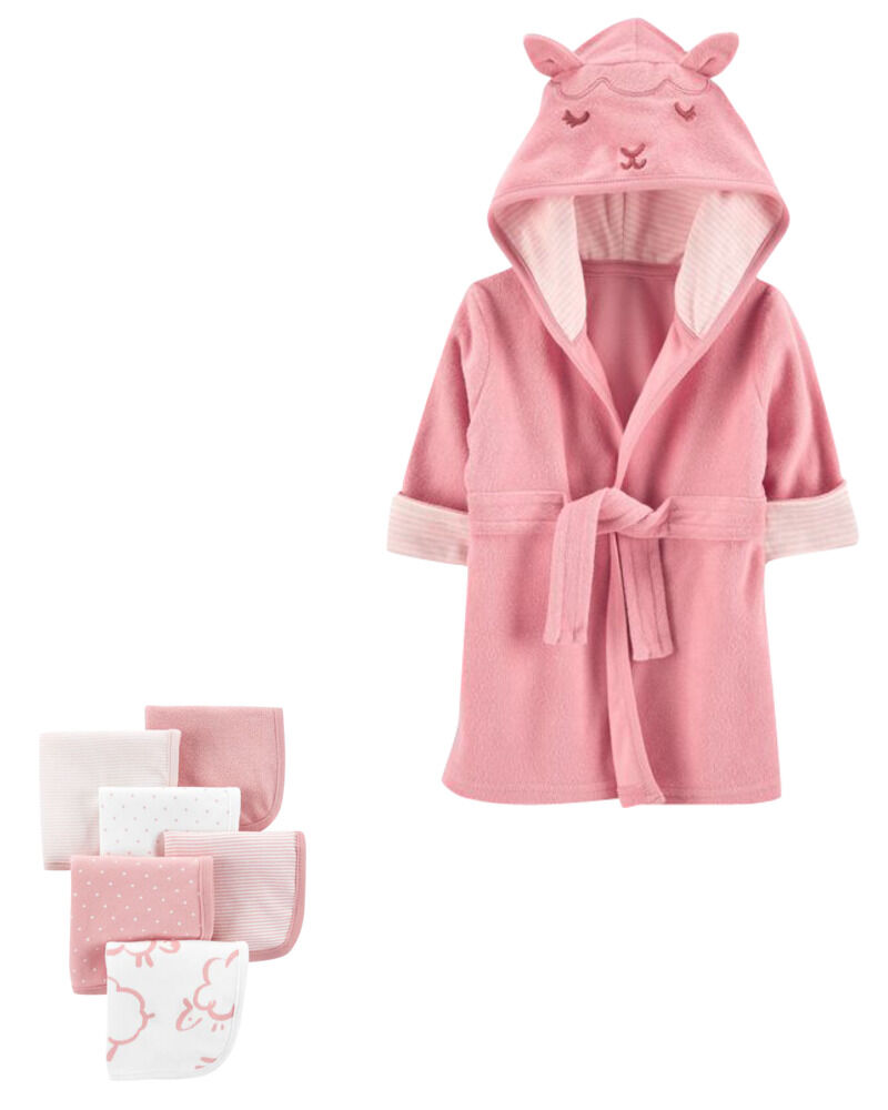 Baby 7-Piece Bathrobe & Washcloths Set, image 1 of 1 slides