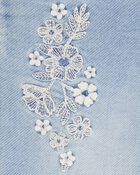 Baby Embroidered Flowers Iconic Denim Flare Jeans, image 3 of 5 slides