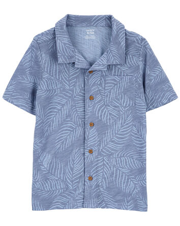 Kid Palm Tree Button-Front Shirt, 