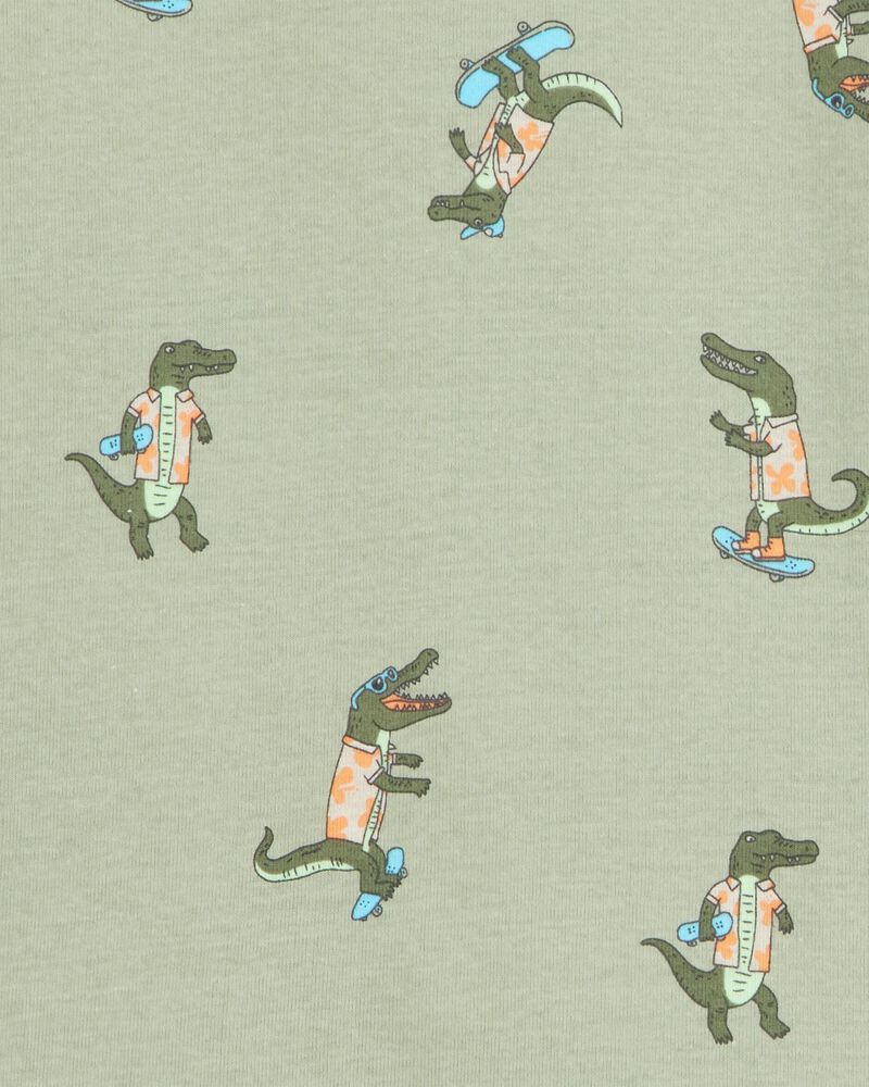 Kid 4-Piece Alligator Cotton Pajamas, image 2 of 4 slides