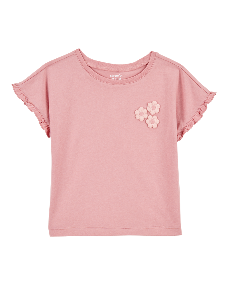Baby Girl Short-Sleeve Fashion Top - Pink, image 1 of 3 slides