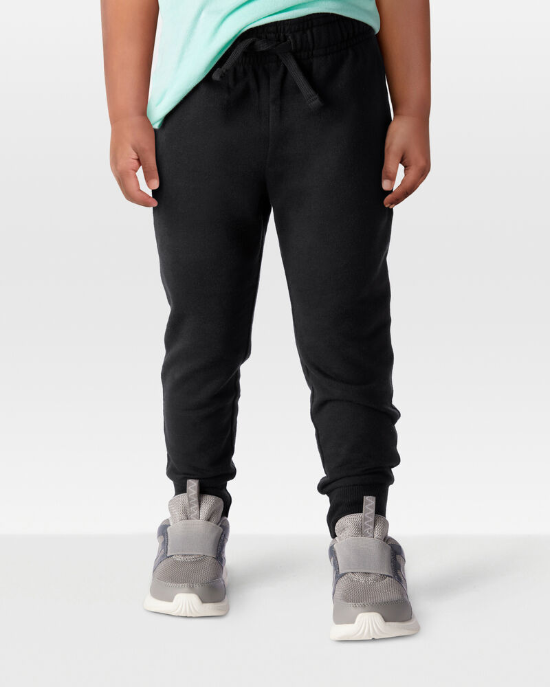 Toddler Pull-On Drawstring Joggers - Black, image 2 of 6 slides