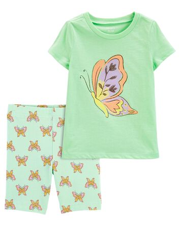 Toddler 2-Piece Butterfly Graphic Tee & Bike Shorts Set
, 